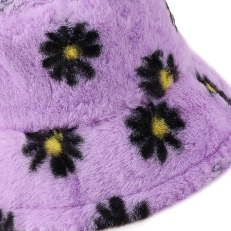 Umeepar Winter Faux Fur Fuzzy Bucket Hat Fluffy Warm Hat for Women Men - Image 2